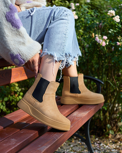 Royalfashion Women's boots a'la snow boots in camel color Uteris