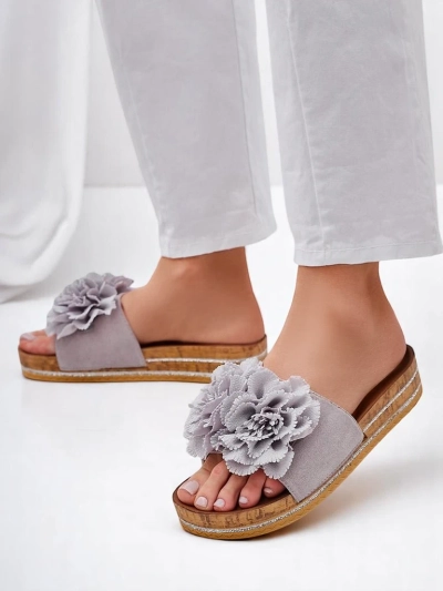 Royalfashion Women's flip-flops with flowers Focce