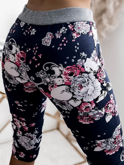 Naiste 3/4 pikkused tumesinised ja roosad lühikesed püksid PLUSS SUURUS - Riietus