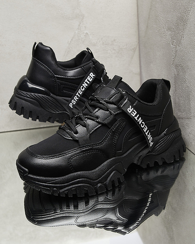 Black women's sneaker sports shoes Evilpo- Footwear