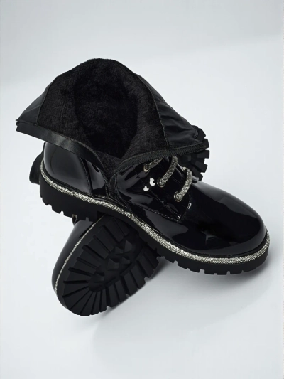 Fjorra Women's Patent Lace-up Ankle Boots