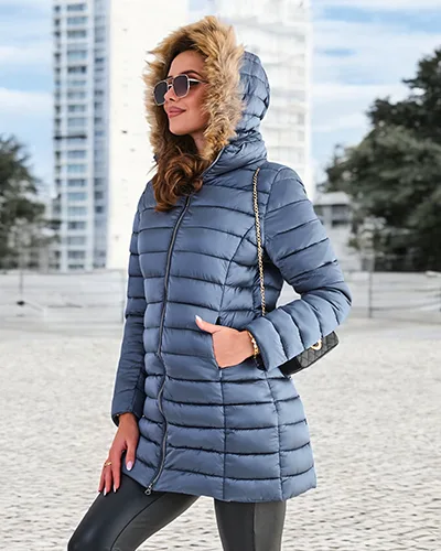 Royalfashion Kvinnors quiltade vinterjacka