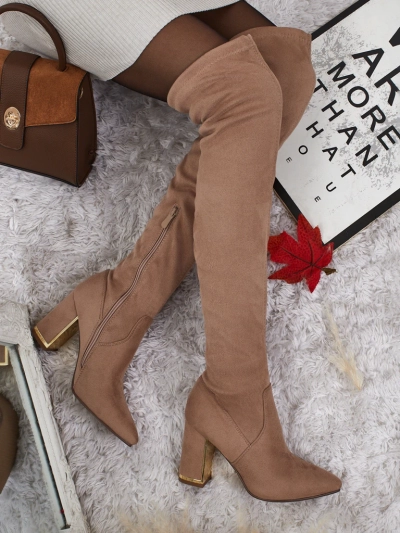 Women's Over-the-Knee Eco Suede Block Heel Boots Eldir