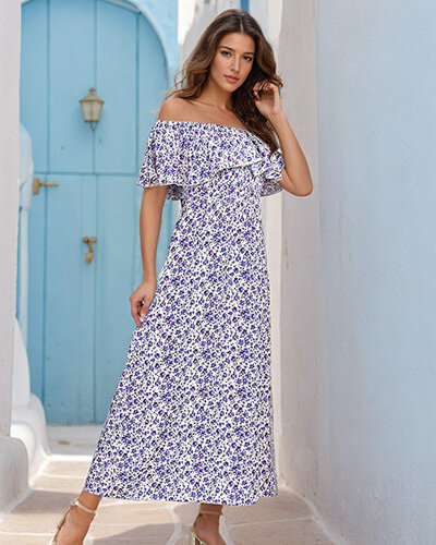 Royalfashion Naiste midi-kleit a'la hiszpanka