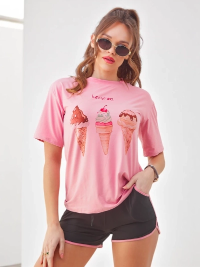 Royalfashion Naiste spordiseade pluusi ja lühikesed püksid Ice Cream