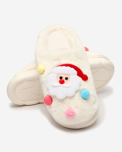 Royalfashion Christmas women's slippers in white Fertemse