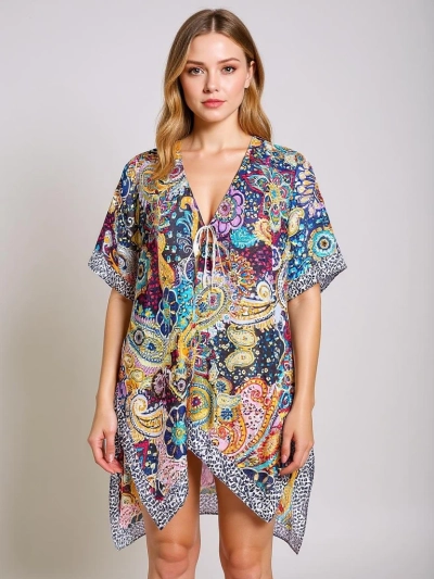 Платье Парео Ariadna Royalfashion, многоцветное, V-образный вырез