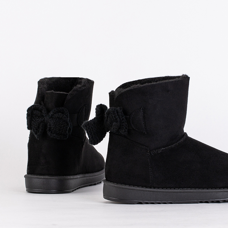 Женские ботинки Aurelia черного цвета на плоском каблуке