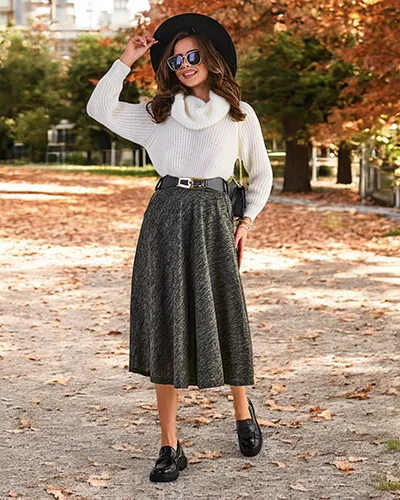 Royalfashion Kvinnors midi kjol