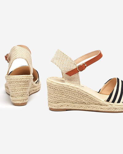 Naiste mustad triipudega espadrillid Mecera wedge - kingad
