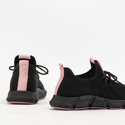 Черные женские кроссовки с розовыми вставками Bommgi