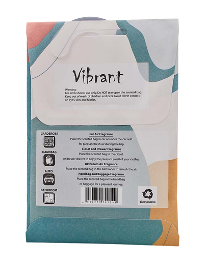 Fragrant sachets for cars, handbags, closets, and bathrooms. Vibrant.