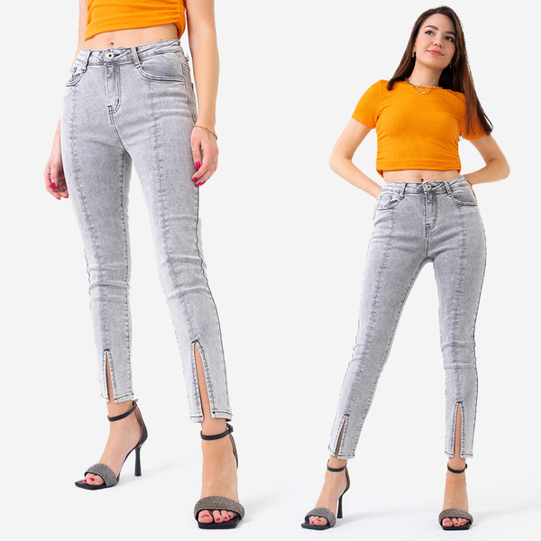 Gray women's skinny jeans - Clothing