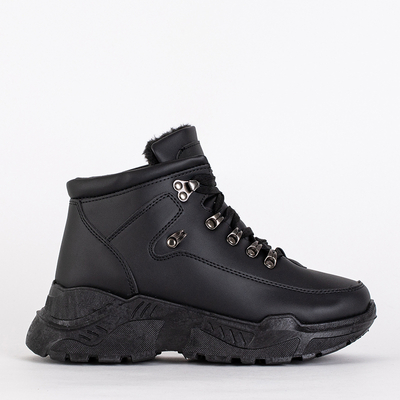 Black eco leather snow boots Rueq- Footwear