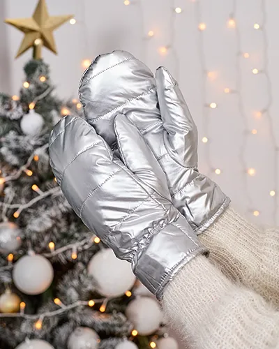 Royalfashion Naiste hõbedased kindad