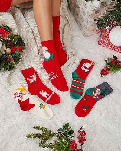 Royalfashion Kvumun ukuvun Christmas Sockmet 5/pack