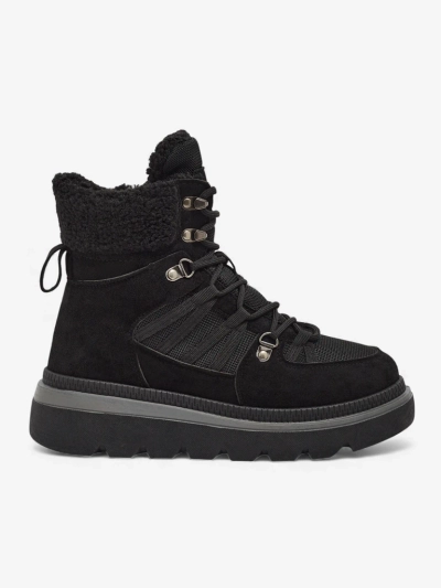 Aurora Women's Black Leather Elegant Ankle Boots for Autumn