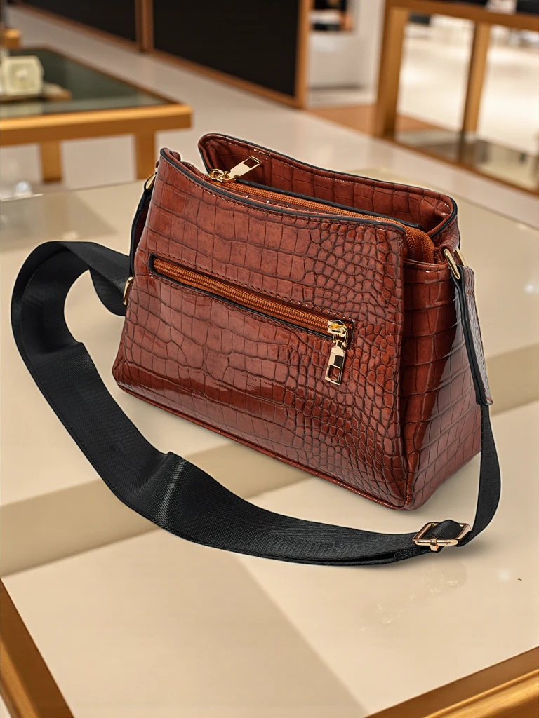 Patent Leather Small Women's Eco-Leather Bag Midnight Fern