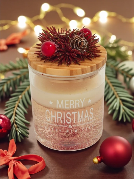Scented Christmas Candle Merry Christmas Happy New Year