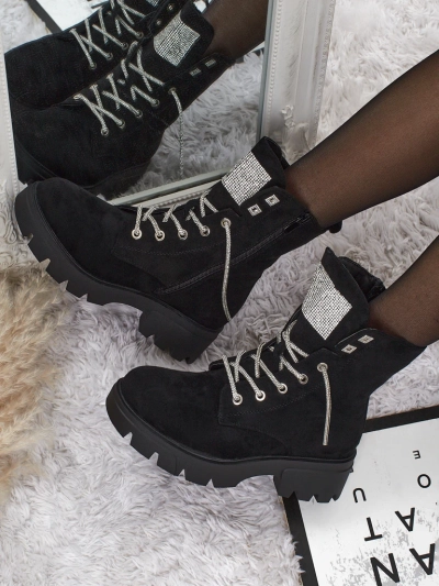 Eco-Suede Lace-Up Women's Ankle Boots Tessaro