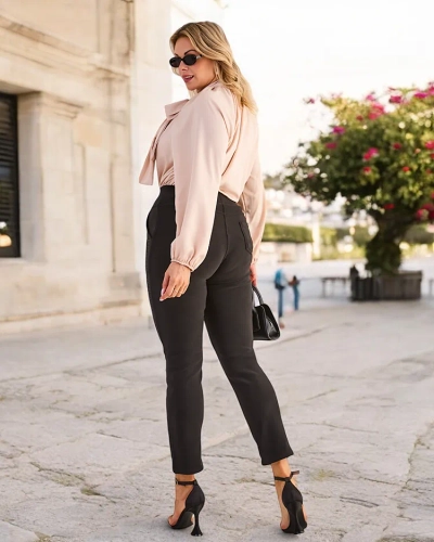 Royalfashion Naiste treggings püksid tsirkoonidega PLUS SIZE