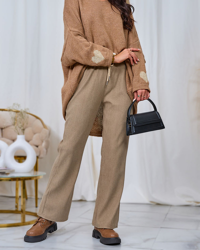 Royalfashion Женские брюки из вельветовой ткани цвета хаки