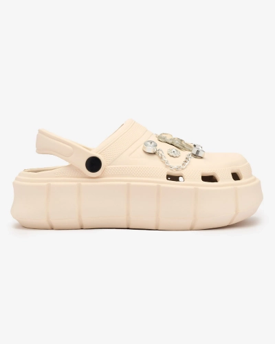 Royalfashion Cream women's rubber flip-flops Kooranza