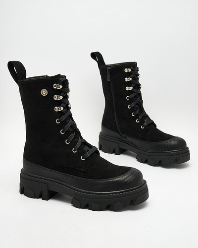 Royalfashion Women's lace-up boots in black Citrisi