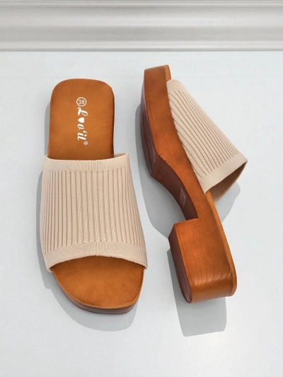 Royalfashion Naiste madala kontsaga plätud Ribbed Grace