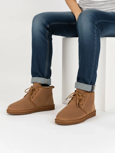 Luna Brown Leather Casual Winter Men's Ankle Boots