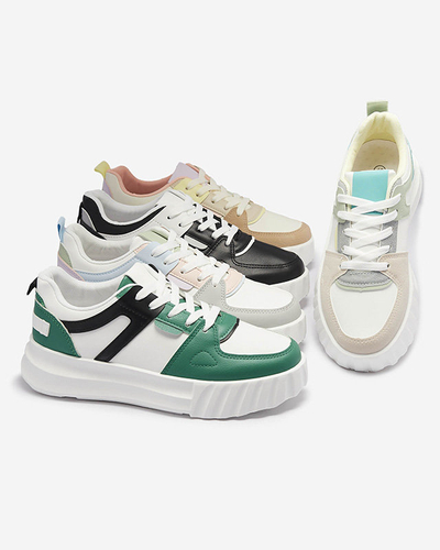 Öko-nahast naiste mustad sportlikud spordijalatsid valge sisekattega Netiris - Jalatsid