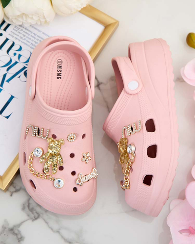 Royalfashion Women's rubber flip-flops with Fescas ornaments