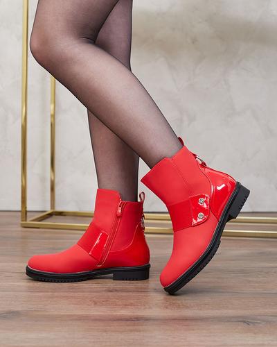 Royalfashion Red matte women's boots Setipfa