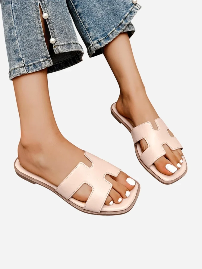 Royalfashion Женские слайдеры на плоской подошве Eval