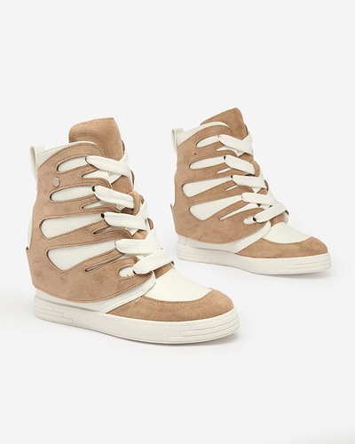 Royalfashion Light brown Pamstinsa women's sporty boots on heels