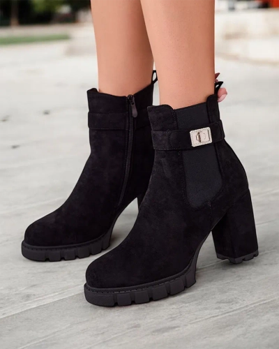Royalfashion Kvinnor Blockhäl Ankelstövlar Effo