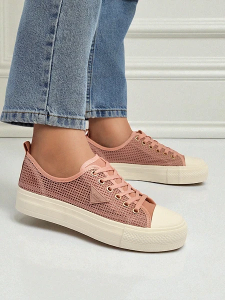 Afrodyta Rosa Women's Sneakers – Breathable Pink Fabric Shoes for Summer