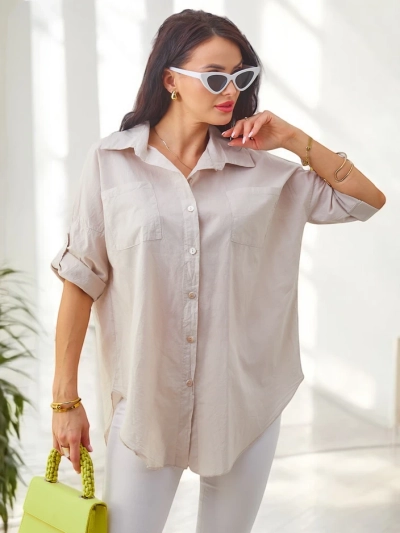 Royalfashion Women's cotton shirt with 3/4 sleeves