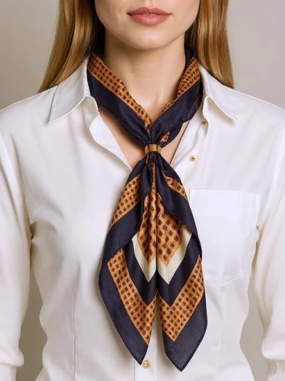 Apollonia – naiste polüestersall, helepruun, itaalia stiil, 69x66cm