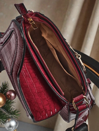 Naiste Käekott Aurora Burgundia Ökoloogiline Nahast Elegantne