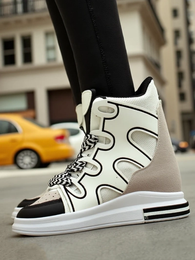 Royalfashion High sports shoes for women with hidden wedge Oblaffi
