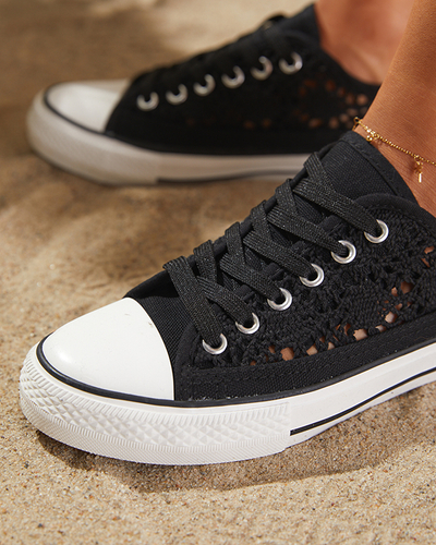 Black women's openwork Tareni sneakers - Footwear