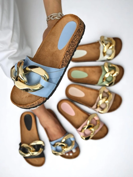 Callista Royalfashion naiste sandaalid ketiga – ecru/sinine, madal konts