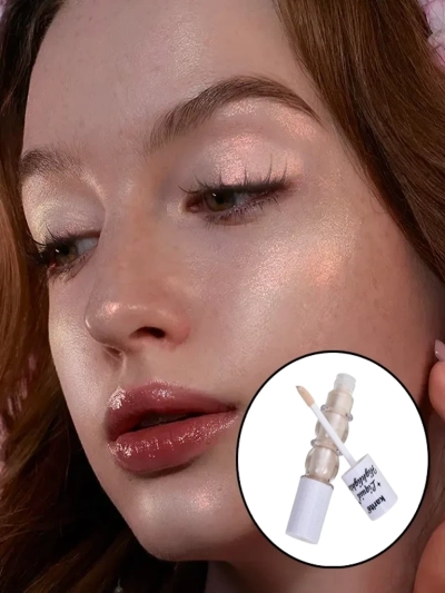 Liquid face highlighter with brush Pearl Glow