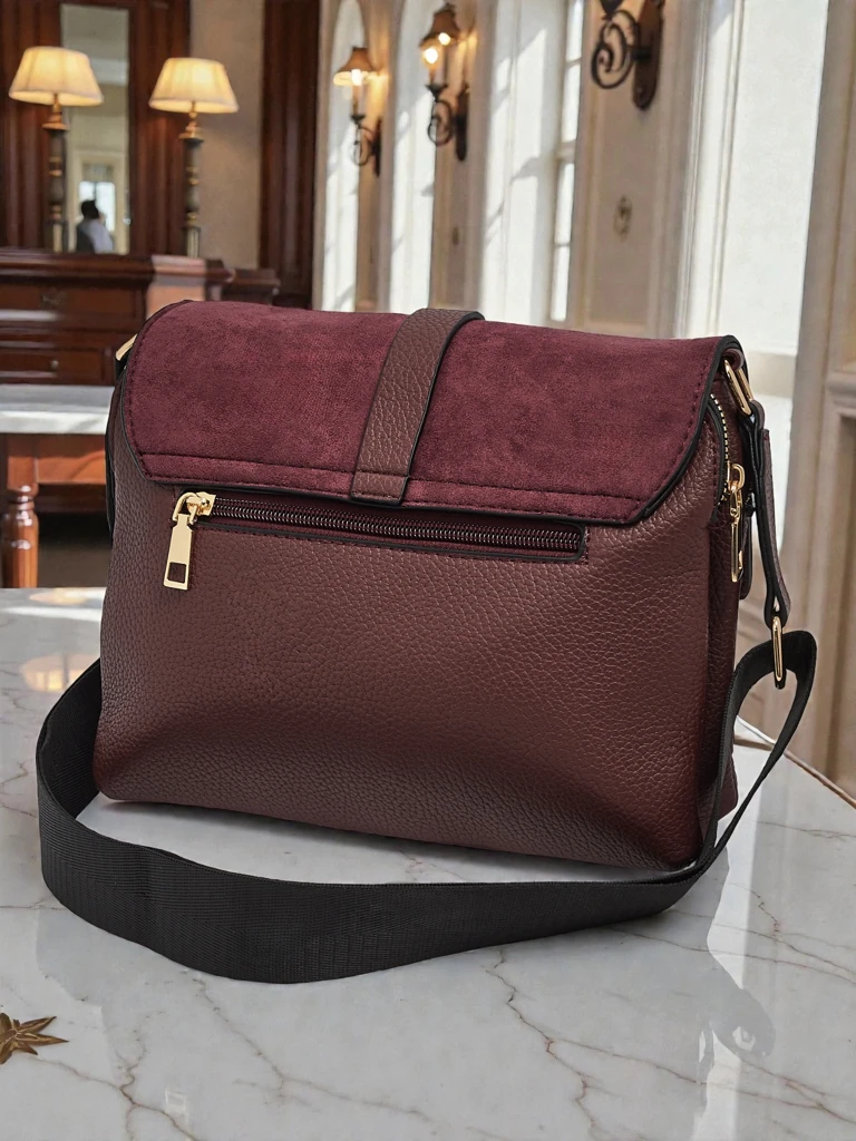 Aurora Women's Handbag Burgundy Leather Elegant for Everyday