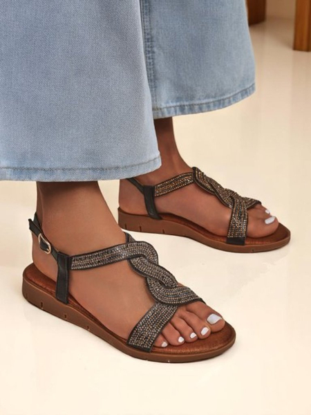 Royalfashion Naiste kaunistatud rihmadega sandaalid Aria Shine