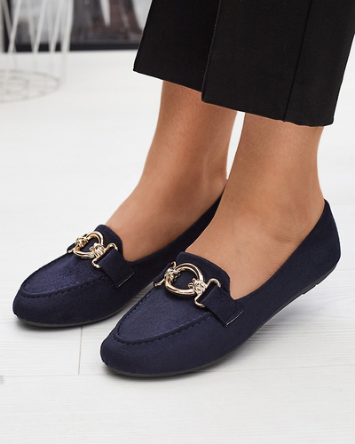 Eco-suede navy blue Brussi loafers - Footwear