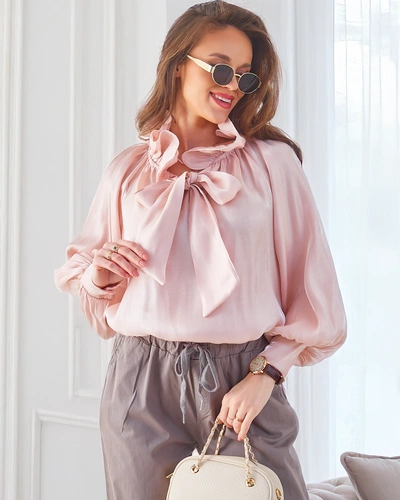 Royalfashion Shimmering women's shirt with decorative collar