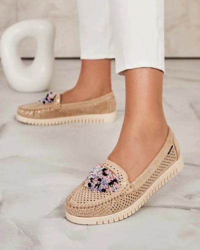 Royalfashion Women's beaded openwork moccasins Namis