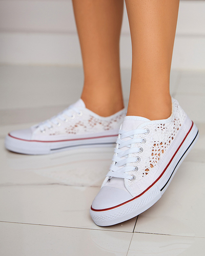 Tareni women's white openwork sneakers - Footwear
